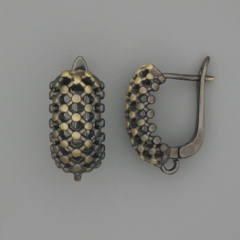 Earring hooks in metal color bronze 18x8 mm +- pair