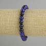 Bracelet blue Tiger's Eye smooth round bead, diameter 8mm ±, length 18cm ± stretch