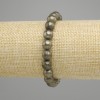Pyrite bracelet smooth round bead, diameter 8.5 mm ±, length 18 cm ± stretch