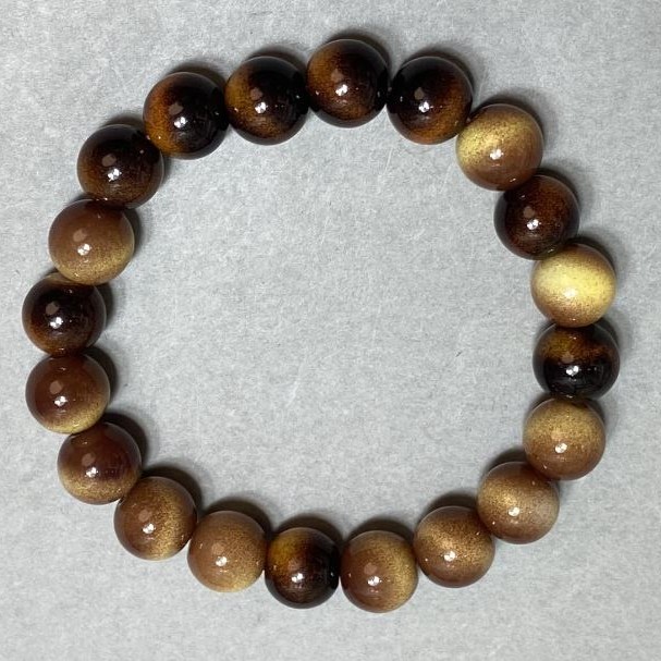 Tiger's Eye bracelet, single bead, 10mm +/-, length 18cm +/-, stretch