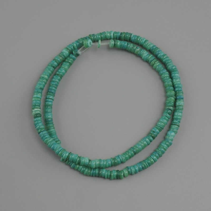 Abalone mother-of-pearl beads Scapharca rondelle, diameter 4x1, 5-2mm ±, length 38cm ± on a line