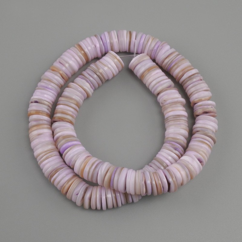 Scapharca shell beads (roundel), diameter 10x1, 5-2mm +- , length 39cm +- on a thread