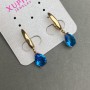 Xuping earrings with blue stones 28x7 mm 18K gold plating