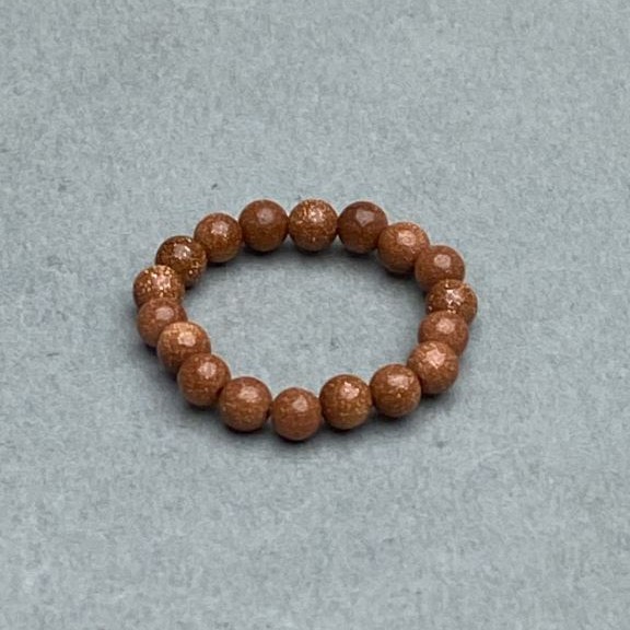 Ring Aventurine Golden Sand smooth round bead, diameter 4 mm +- stretch