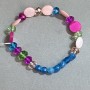 Apatite bracelet faceted bead, diameter 6mm+ – Mother-of-pearl coin 11mm+-, length 18cm+/- stretch