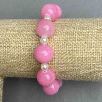 Bracelet Acrylic smooth bead 14cm +- 6mm+-, length 18cm +- stretch