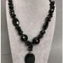 Necklace Agate Czech crystal, length 63 cm+