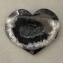 Agate heart souvenir with a geode 74x62 mm ± weight 127 g