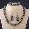 Trio Set: Assorted Jasper Natural Stone Chip Necklace + Earrings + Bracelet
