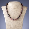 Rhodonite Necklace, Bead 12mm Diameter, 44cm Length