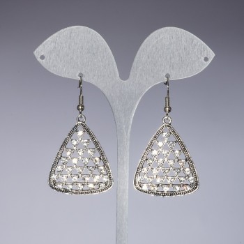 "Diamond Pyramids" Drop Earrings, 5cm length