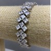 Bohemian Brand Bracelet, Three-Row Rhombus (Bohemian Crystal, Made in Korea), Length 18cm, Width 14mm