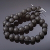 Shungite Beads Smooth Round on Thread (Imitation), Diameter 12mm, Length 37cm