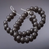 Shungite Beads, Smooth Round on Thread (Synthetic), Diameter 10mm, Length 37cm