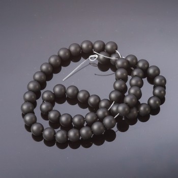 Shungite Beads, Smooth Round, on Strand (Synthetic), 8mm Diameter, 37cm Length