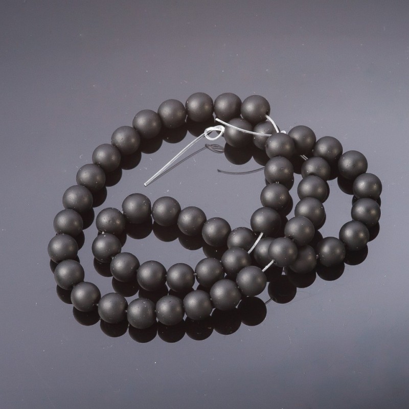 Shungite Beads, Smooth Round, on Strand (Synthetic), 8mm Diameter, 37cm Length