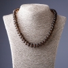 Smoky Quartz Necklace 47cm, Cross-Drilled Disc Beads 12mm