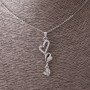 Pendant "Hearts" on Chain, Silver Metal Color, 45cm Length