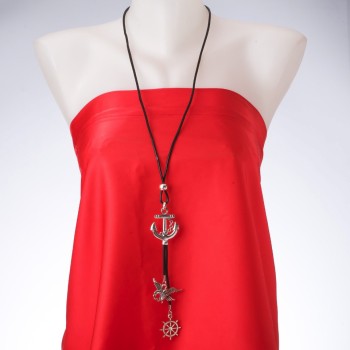 Anchor Pendant on Long Cord, Length 85cm