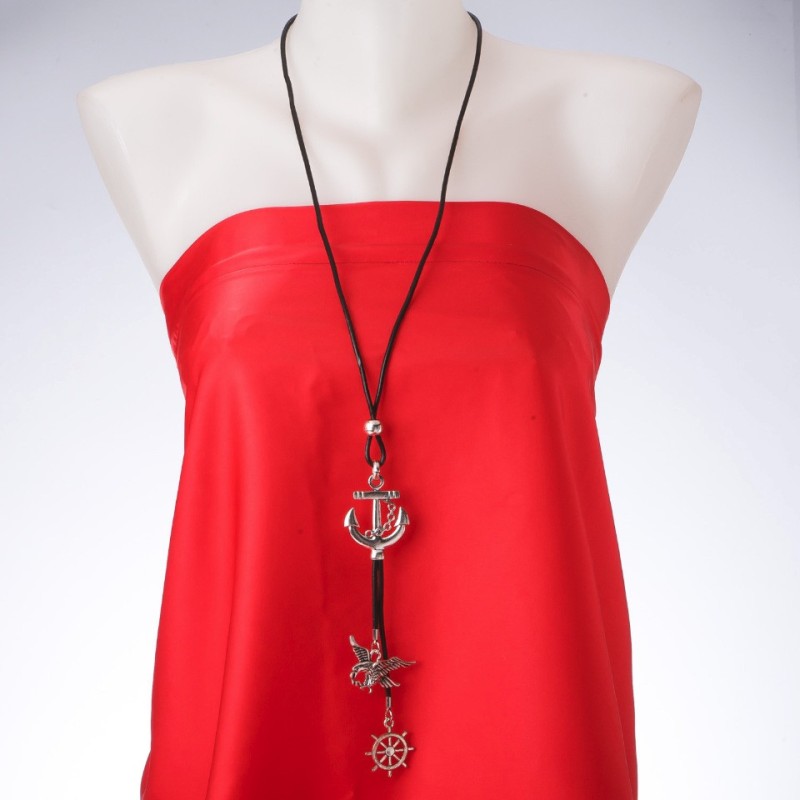 Anchor Pendant on Long Cord, Length 85cm