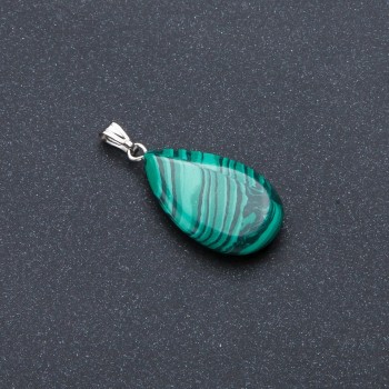 Malachite Drop Pendant (Pressed) 2.5x1.8cm