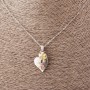Pendant "Heart with Flowers" on Anchor Chain, 52cm Length, 2.5x1.7cm Diameter, Silver Matte Metal