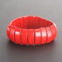 Red Coral (Pressed) Bracelet on Elastic, Link 2x0.8cm