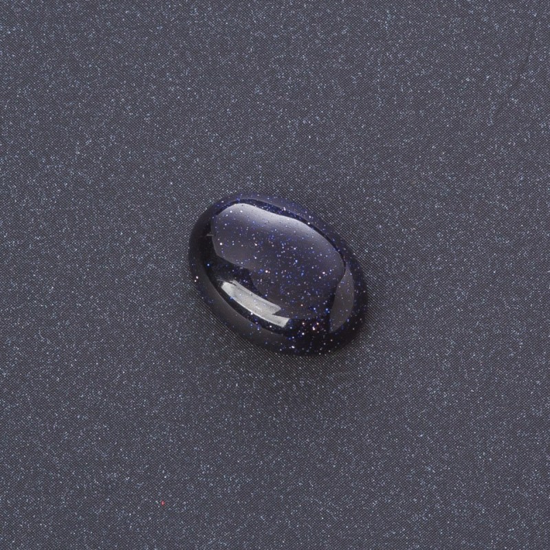 Natural Stone Cabochon Aventurine Blue Sand "Cairo Night" 18x13mm