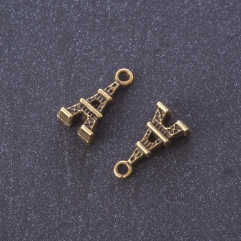 "Eiffel Tower" Pendant Finding, Bronze Metal Color, 1.6x0.8cm, 20g Pack +/-19pcs