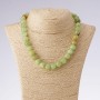 Natural Onyx Stone Necklace, Smooth Round Beads, 45cm Length, 12mm Diameter