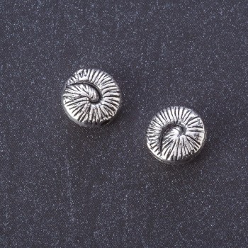 Ammonite Snail Bead Insert Finding, Silver Metal Color, d 10mm, 20g Pack +/-15pcs