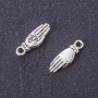 Findings Palm with Rose Pendant silver metal color L 18x6mm pack 20g +/-24pcs