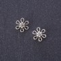Findings Flower Connector Pendant silver metal color 9mm pack 20g +/-70pcs