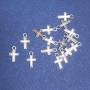 Finding Charm Cross Silver-Tone Metal 14x8mm, 20g Pack +/- 45 pcs