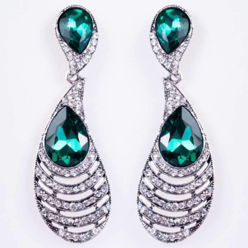 Crystal Chandelier Earrings "Feather"