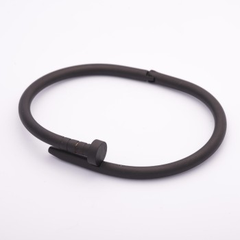 "Nail" Bracelet, metal color "black", hi-tech clasp, circumference 18 cm