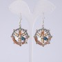 "Flower of Wishes" Earrings, Cappuccino, "Purple" Series, 5cm length