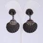 Evening "Black Shell" Earrings, length 5.5 cm