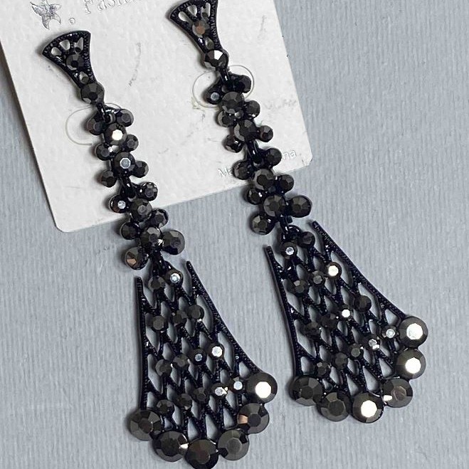 Long Evening Earrings, length 8 cm
