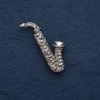 "Saxophone" Brooch, 5x2cm, gray metal