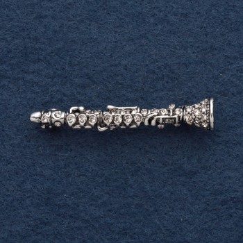 "Flute" Brooch, 4.5cm, gray metal