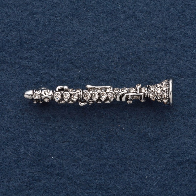 "Flute" Brooch, 4.5cm, gray metal