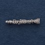 "Flute" Brooch, 4.5cm, gray metal