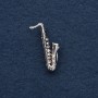 "Saxophone" Brooch, 3x1cm, dark silver-tone metal