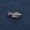 Trumpet Brooch, 3x0.5cm, gray metal