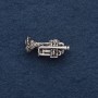 Trumpet Brooch, 3x0.5cm, gray metal