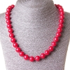 Red Coral Necklace (Pressed), 10mm Beads, Length 45cm