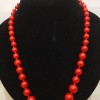 Red Coral Necklace (Pressed), Graduated Beads, Diameter 6-14mm+-, Length 54cm+