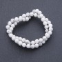 Natural Stone Beads Cacholong on Strand Round, 6mm Diameter, 38cm Length