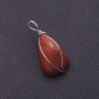 Aventurine "Golden Sand" Stone Pendant in Silver-Tone Wire Wrap, 2.6x2.1cm (+/-)